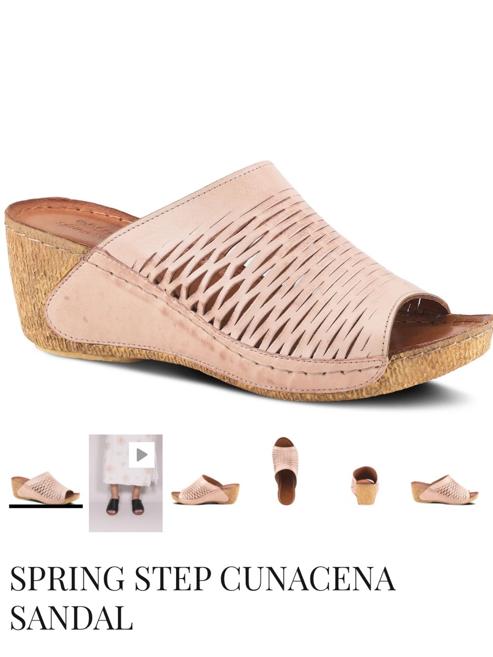Spring Step Cunacena Blush Pink Woven Wedge Slide size 41